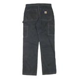 CARHARTT Mens Cotton Blend Black Regular Straight Trousers W31 L32 Workwear