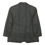 HENSEL AND MORTENSEN Womens Grey Wool Classic Jacket M Herringbone Check Pattern