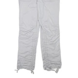 INC Womens White Cotton Blend Regular Leg Trousers W32 L28 Casual Zip Closure