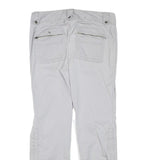 INC Womens White Cotton Blend Regular Leg Trousers W32 L28 Casual Zip Closure