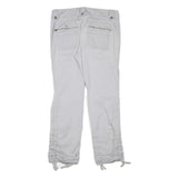 INC Womens White Cotton Blend Regular Leg Trousers W32 L28 Casual Zip Closure