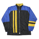 MAX ACTIVE Mens Black & Blue Zip Jacket XL Polyester Blend Colourblock Casual