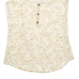 SISSEL EDELBO Womens Cream Floral Printed Silk Sleeveless Scoop Neck Top S