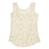 SISSEL EDELBO Womens Cream Floral Printed Silk Sleeveless Scoop Neck Top S