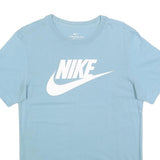NIKE Mens Blue Slogan T-Shirt S Short Sleeve Crew Neck Cotton Blend Casual