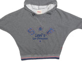 LEVI'S Girls Grey Cotton Blend Hoodie 8Y S F San Francisco Logo Pullover