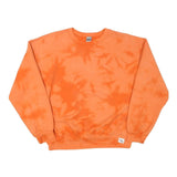 GILDAN Mens Orange Tie Dye Crew Neck M Cotton Blend Casual Sweatshirt