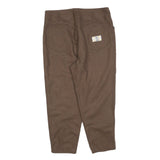 Womens Brown Wool Blend Regular Fit Straight Trousers W32 L25 Classic Style