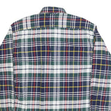 TOMMY HILFIGER Mens Green & Navy Check Shirt M Button Down Long Sleeve Cotton