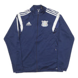 ADIDAS Mens Navy Blue White Logo Track Jacket M Polyester Blend Zip