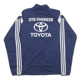 ADIDAS Mens Navy Blue White Logo Track Jacket M Polyester Blend Zip