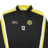 GEMS Mens Black & Yellow Half Zip Sweatshirt M Salatsauce Hirschen Graphic Print