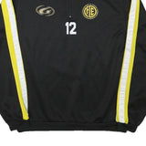 GEMS Mens Black & Yellow Half Zip Sweatshirt M Salatsauce Hirschen Graphic Print