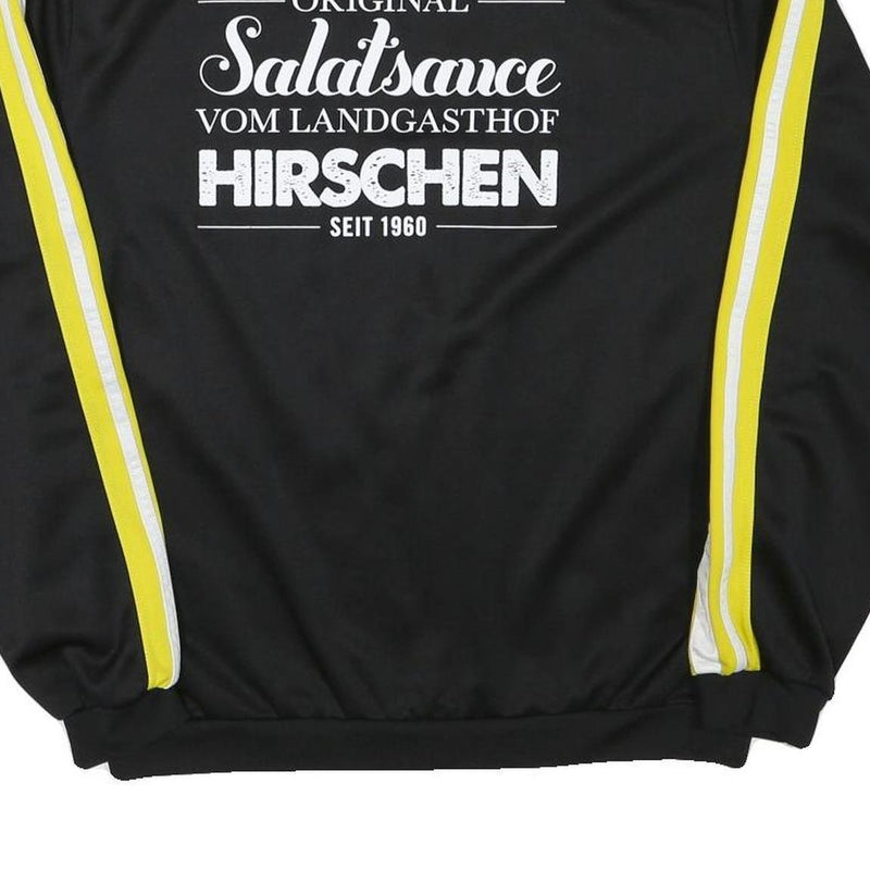 GEMS Mens Black & Yellow Half Zip Sweatshirt M Salatsauce Hirschen Graphic Print