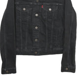 LEVI'S Womens Black Cotton Blend Denim Jacket S Button Classic Casual