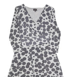 PHASE EIGHT Womens Grey & Black Cotton Blend Fit & Flare Day Dress Spot Print UK