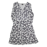 PHASE EIGHT Womens Grey & Black Cotton Blend Fit & Flare Day Dress Spot Print UK