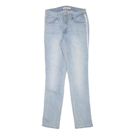 LEVI'S Womens Blue Slim Skinny Denim Light W27 L29 Side Stripe Cotton Blend Zip