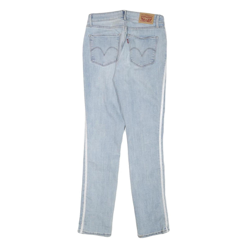 LEVI'S Womens Blue Slim Skinny Denim Light W27 L29 Side Stripe Cotton Blend Zip