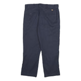 DICKIES Mens Cotton Blend Navy Blue Regular Fit Straight Leg Trousers W36 L29