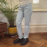 501 Levis Jeans - 32W UK 12 Light Wash Cotton
