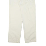 DOCKERS Mens Cotton Blend White Relaxed Straight Trousers W32 L32 Casual Zip Fly