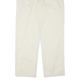 DOCKERS Mens Cotton Blend White Relaxed Straight Trousers W32 L32 Casual Zip Fly