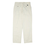 DOCKERS Mens Cotton Blend White Relaxed Straight Trousers W32 L32 Casual Zip Fly