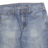 WRANGLER Mens Shorts Blue Denim Casual L W34 Classic Fit Faded