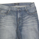 EFKT Mens Denim Blue Casual Shorts L W36 Cotton Blend Relaxed Fit