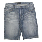 EFKT Mens Denim Blue Casual Shorts L W36 Cotton Blend Relaxed Fit