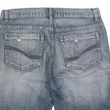 EFKT Mens Denim Blue Casual Shorts L W36 Cotton Blend Relaxed Fit