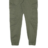 JACK & JONES Mens Cotton Blend Green Relaxed Cargo Trousers W32 L28 Utility