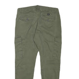 JACK & JONES Mens Cotton Blend Green Relaxed Cargo Trousers W32 L28 Utility