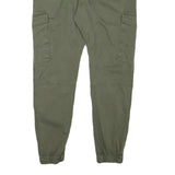 JACK & JONES Mens Cotton Blend Green Relaxed Cargo Trousers W32 L28 Utility