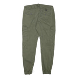 JACK & JONES Mens Cotton Blend Green Relaxed Cargo Trousers W32 L28 Utility