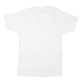 STAFFORD Mens White V-Neck T-Shirt M Cotton Blend Short Sleeve Plain Casual