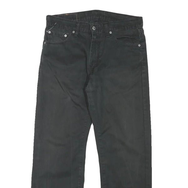 LEVI'S Mens Cotton Blend Black Regular Straight Trousers W31 L27 Zip Closure