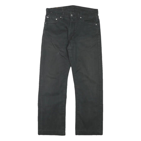 LEVI'S Mens Cotton Blend Black Regular Straight Trousers W31 L27 Zip Closure