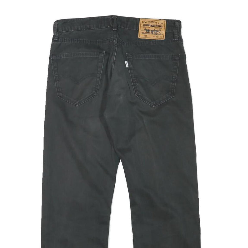 LEVI'S Mens Cotton Blend Black Regular Straight Trousers W31 L27 Zip Closure