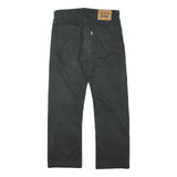 LEVI'S Mens Cotton Blend Black Regular Straight Trousers W31 L27 Zip Closure