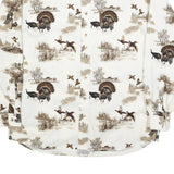 NORTH RIVER Mens White Cotton XL Shirt Long Sleeve Button Up Wildlife Print