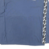 PUMA Mens Blue & Black Graphic T-Shirt S Long Sleeve Crew Neck Sportswear