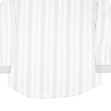 ATTACK Mens White & Grey Cotton Blend Shirt XL Button Shirt Casual Stripe