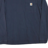 CARHARTT Womens Navy Blue Long Sleeve Crew Neck Pocket T-Shirt L Christ The