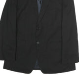 CALVIN KLEIN Mens Black Classic Jacket L Cotton Button Plain Formal Blazer