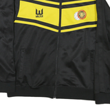 Mens Black & Yellow Sporty Track Jacket M Polyester Blend Zip Up Graphic Logo