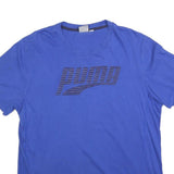 PUMA Mens Blue Graphic T-Shirt XL Short Sleeve Crew Neck Cotton Blend Casual