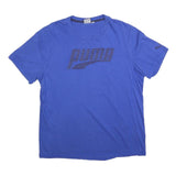 PUMA Mens Blue Graphic T-Shirt XL Short Sleeve Crew Neck Cotton Blend Casual