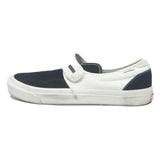VANS Slip-On Mens Low Top Trainers Canvas UK 9.5 Navy & White Comfortable Casual